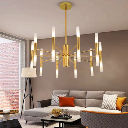 Stylish LED Crystal Chandelier – Luxury Golden Pendant Ceiling Light