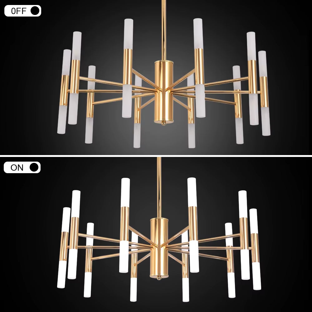 Stylish LED Crystal Chandelier – Luxury Golden Pendant Ceiling Light
