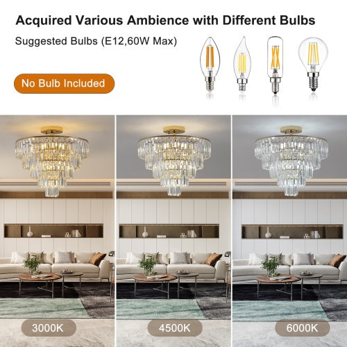 Elegant French Gold Crystal Chandelier – Multi-Tier Luxury Ceiling Light