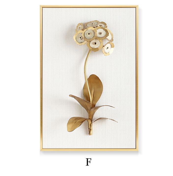 Golden Leaf Canvas Wall Art – Nordic Framed Three-Piece Living Room Decor