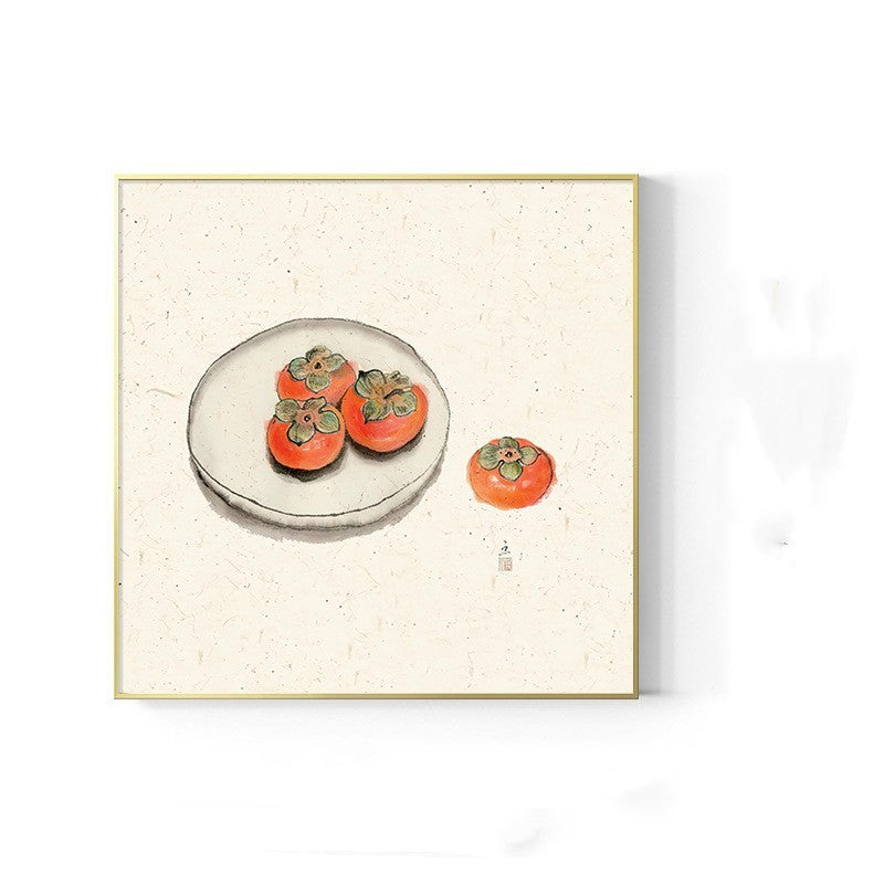Japanese Log Style Wall Art – Framed Decorative Mural for Dining & Living Rooms