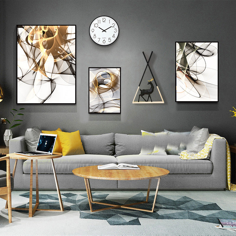 Modern Minimalist Wall Mural – Multi-Piece Framed Canvas for Living Room