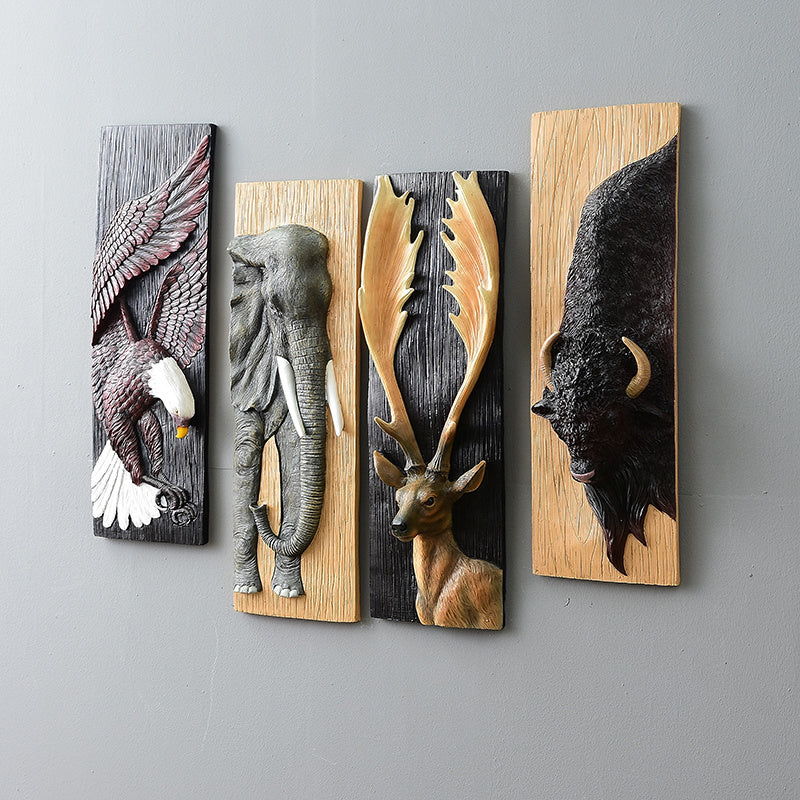 Wildlife-Inspired Resin Wall Art – Animal Head Wall Hanging Decor