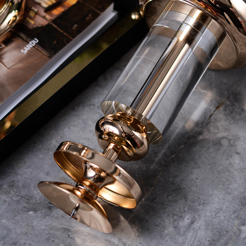 Romantic Crystal Candle Holder – Elegant Gold Accent for Dinners & Events