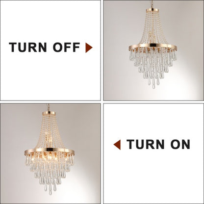 Grand Golden Crystal Chandelier – Modern Luxury Lighting for High Ceilings