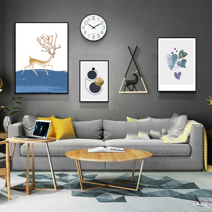 Modern Minimalist Wall Mural – Multi-Piece Framed Canvas for Living Room
