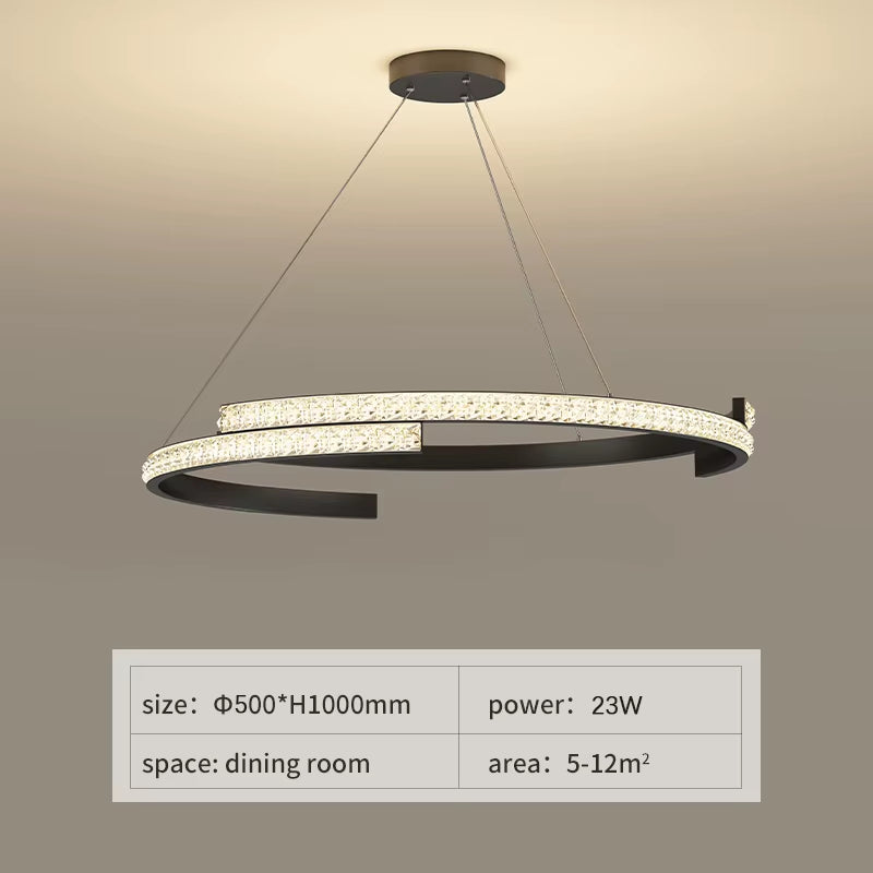 Minimalist Black LED Chandelier – Sleek Modern Lighting for Elegant Interiors