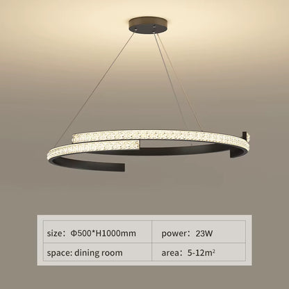 Minimalist Black LED Chandelier – Sleek Modern Lighting for Elegant Interiors