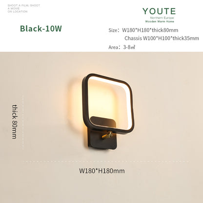 Minimalist LED Wall Light – Contemporary Iron Lampshade for Hallways & Bedrooms