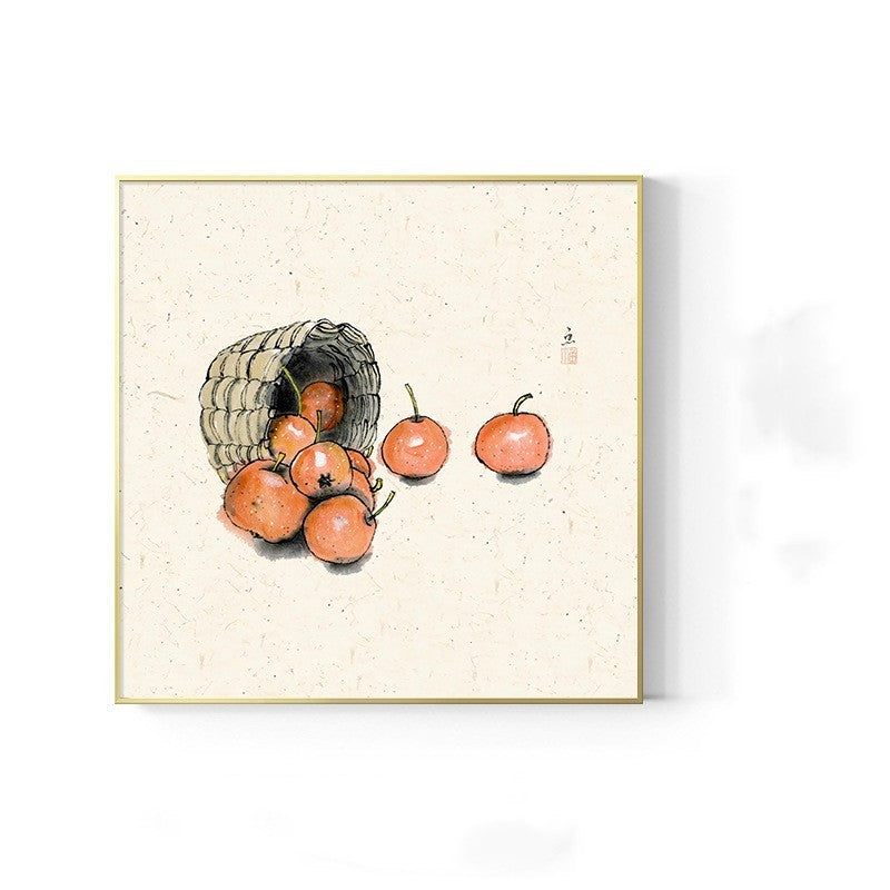 Japanese Log Style Wall Art – Framed Decorative Mural for Dining & Living Rooms