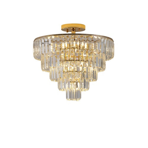 Elegant French Gold Crystal Chandelier – Multi-Tier Luxury Ceiling Light