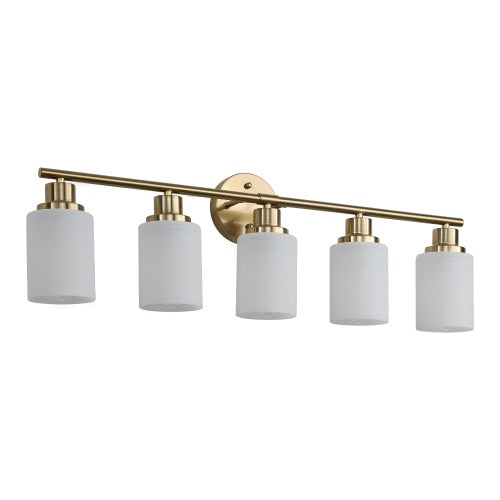 Elegant Gold Vanity Lamp – Wall-Mounted 5-Light Bathroom Fixture