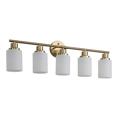 Elegant Gold Vanity Lamp – Wall-Mounted 5-Light Bathroom Fixture