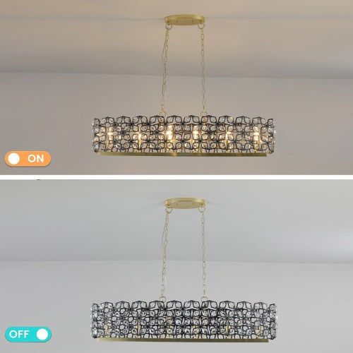 Modern Champagne Gold Crystal Chandelier – Oval Luxury Ceiling Light