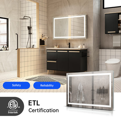 LED Bathroom Wall Mirror – Touch Control Vanity Mirror with Anti-Fog Function