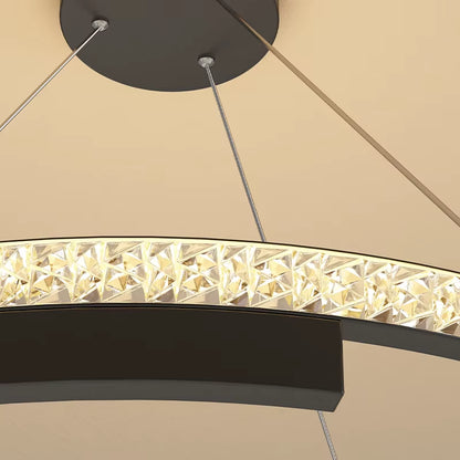 Minimalist Black LED Chandelier – Sleek Modern Lighting for Elegant Interiors