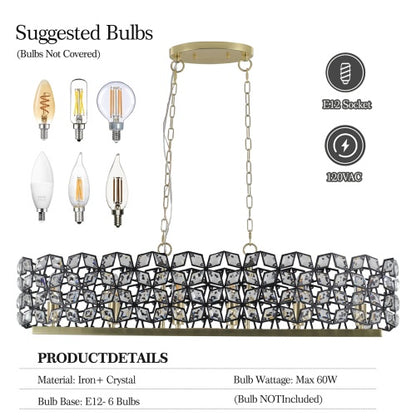 Modern Champagne Gold Crystal Chandelier – Oval Luxury Ceiling Light