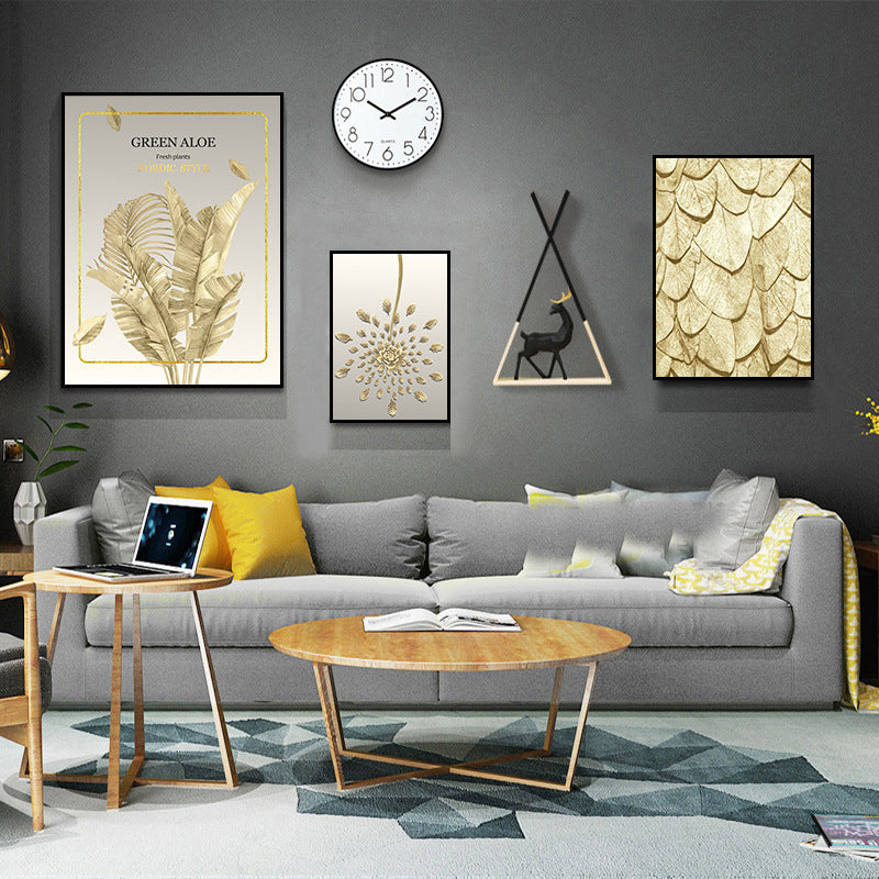 Modern Minimalist Wall Mural – Multi-Piece Framed Canvas for Living Room