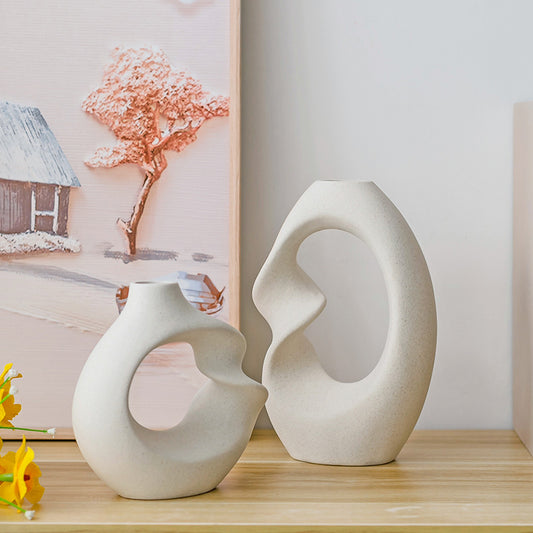 Modern Ceramic Decor Vase – Handcrafted Home Accent with Painted Finish