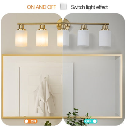 Elegant Gold Vanity Lamp – Wall-Mounted 5-Light Bathroom Fixture