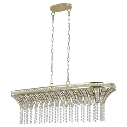 Elegant Oval Crystal Chandelier – Champagne Gold Hanging Ceiling Fixture