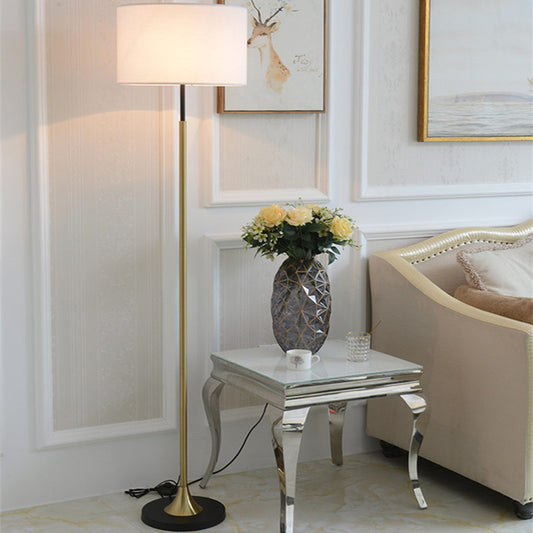 Modern LED Floor Lamp – Simple Design with Cloth Art Lampshade