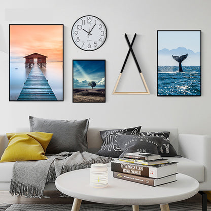 Modern Minimalist Wall Mural – Multi-Piece Framed Canvas for Living Room