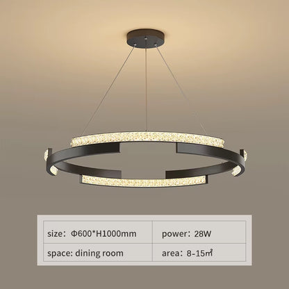 Minimalist Black LED Chandelier – Sleek Modern Lighting for Elegant Interiors