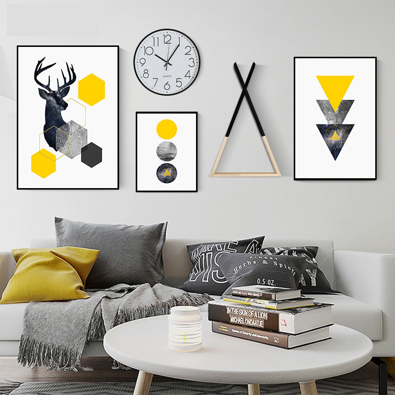 Modern Minimalist Wall Mural – Multi-Piece Framed Canvas for Living Room