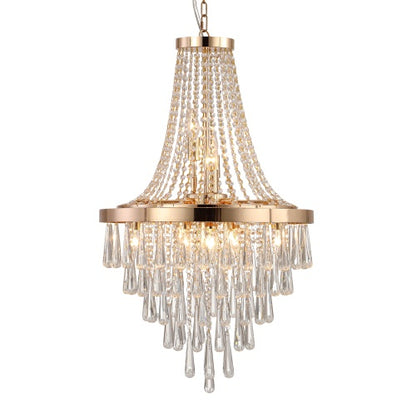 Grand Golden Crystal Chandelier – Modern Luxury Lighting for High Ceilings