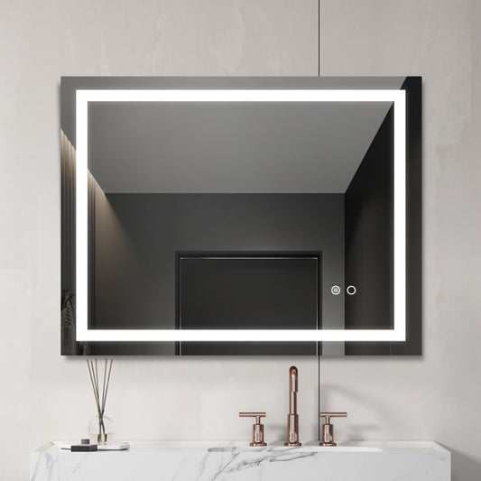 LED Bathroom Wall Mirror – Touch Control Vanity Mirror with Anti-Fog Function