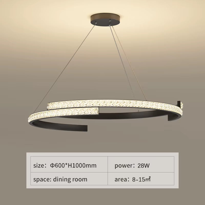 Minimalist Black LED Chandelier – Sleek Modern Lighting for Elegant Interiors