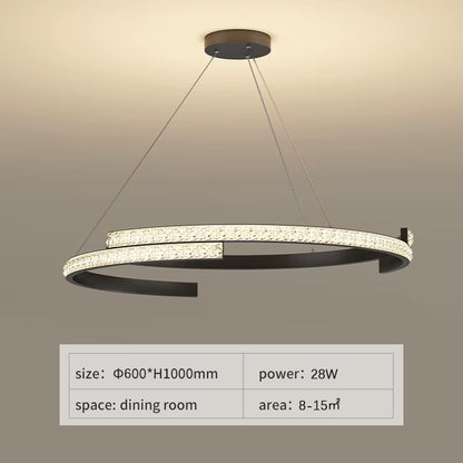 Minimalist Black LED Chandelier – Sleek Modern Lighting for Elegant Interiors
