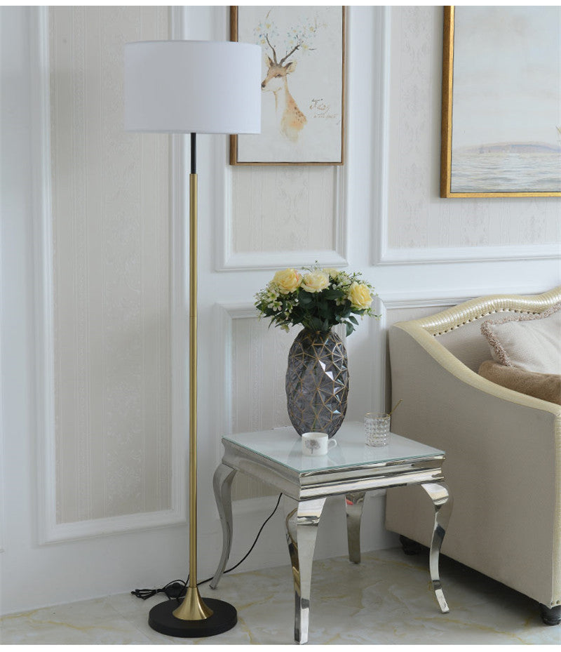 Modern LED Floor Lamp – Simple Design with Cloth Art Lampshade