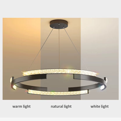 Minimalist Black LED Chandelier – Sleek Modern Lighting for Elegant Interiors