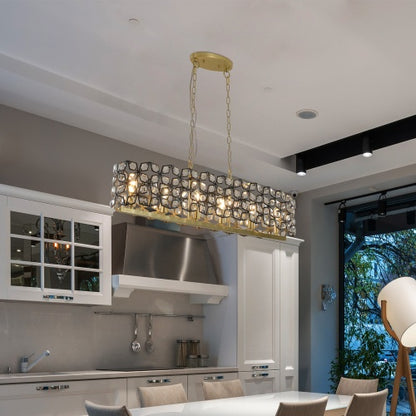 Modern Champagne Gold Crystal Chandelier – Oval Luxury Ceiling Light