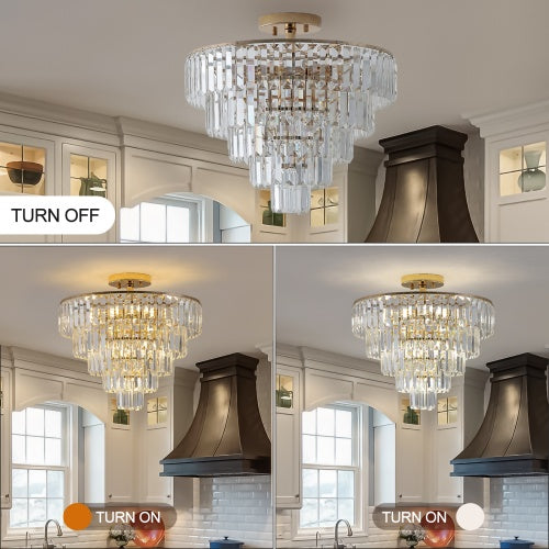 Elegant French Gold Crystal Chandelier – Multi-Tier Luxury Ceiling Light