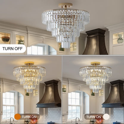Elegant French Gold Crystal Chandelier – Multi-Tier Luxury Ceiling Light